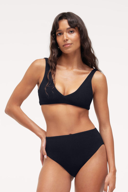 Plunge Bikini Top | Crispy Black