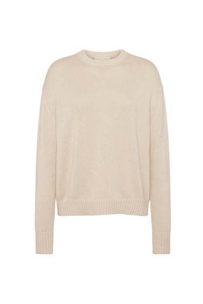 Cotton Crew Sweater | Heather Oat