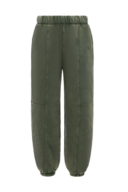 Vintage Washed Seamed Jogger | Darkest Olive