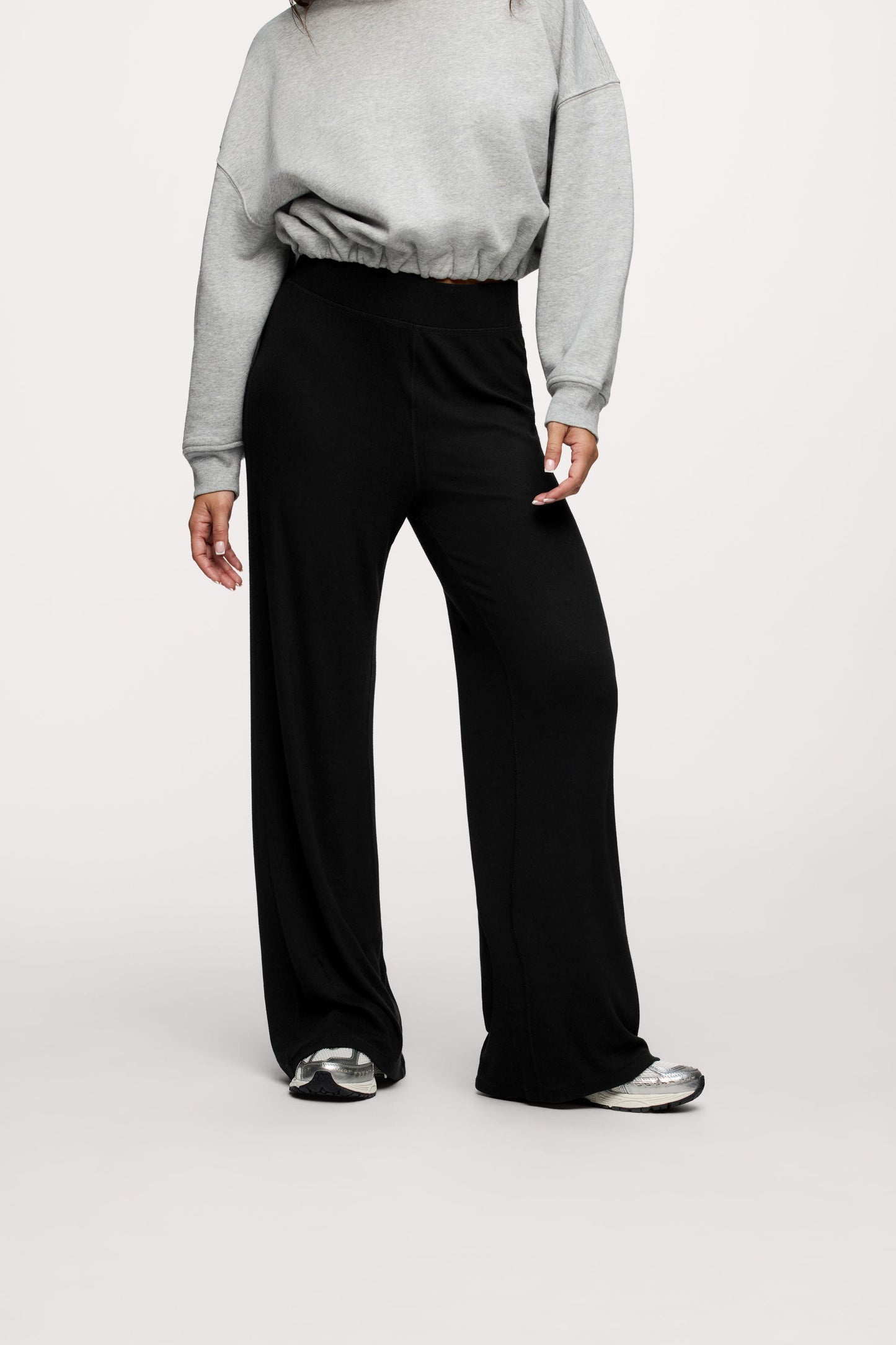Slinky Rib Streamline Pant | Black