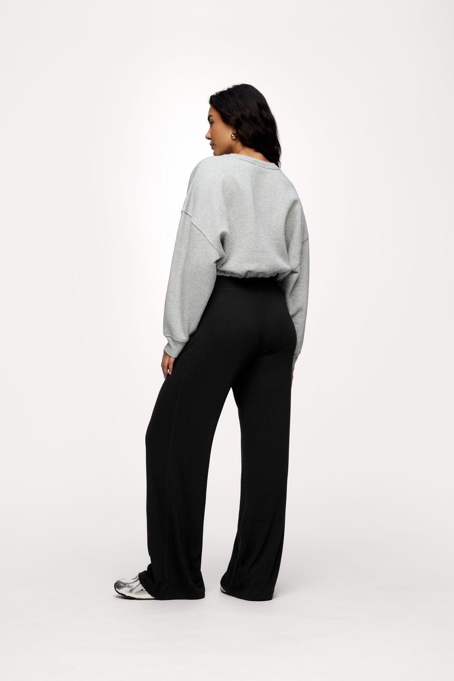 Slinky Rib Streamline Pant | Black