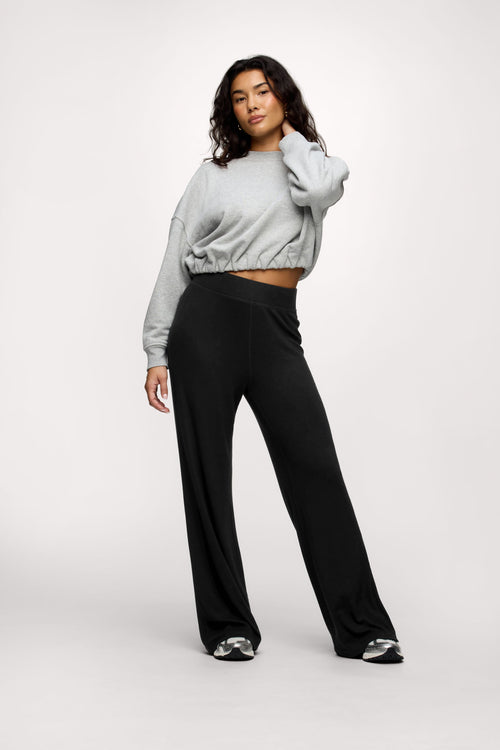 Slinky Rib Streamline Pant | Black