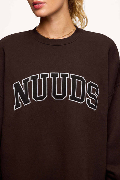 nuuds Varsity Oversized Crew | Espresso