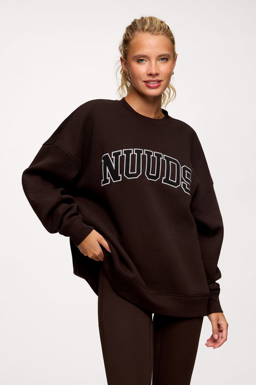 nuuds Varsity Oversized Crew | Espresso