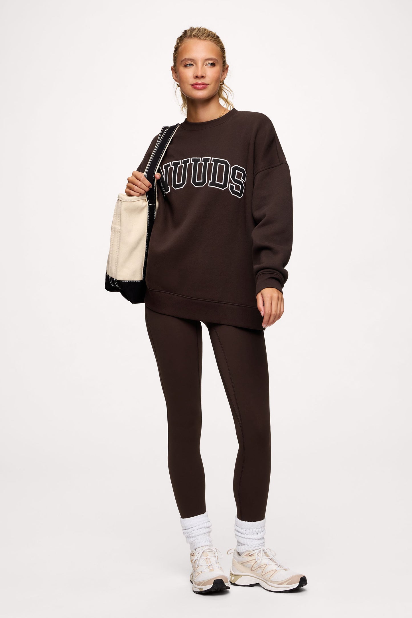 nuuds Varsity Oversized Crew | Espresso