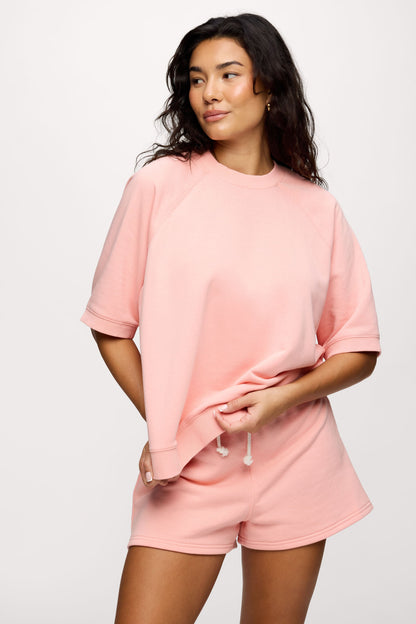 French Terry Short Sleeve Sweatshirt | Peachette