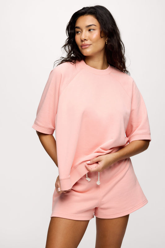 French Terry Short Sleeve Sweatshirt | Peachette