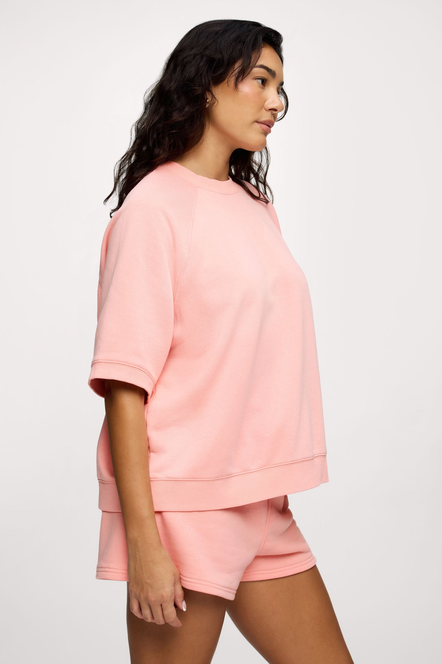 French Terry Short Sleeve Sweatshirt | Peachette