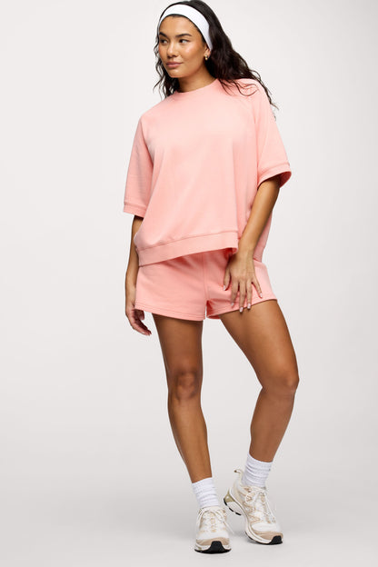 French Terry Short Sleeve Sweatshirt | Peachette