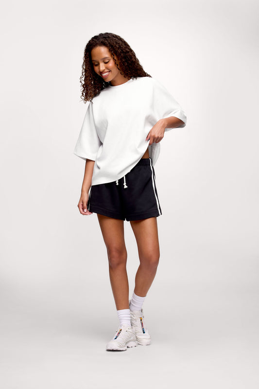 French Terry Track Short | Black