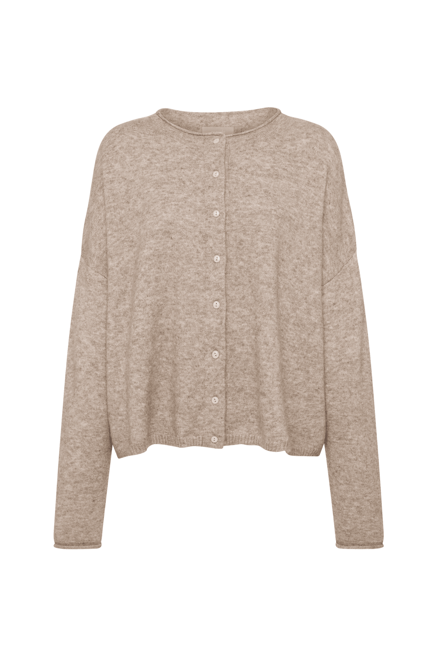 Cozy Knit Boxy Cardigan | Heather Cocoa