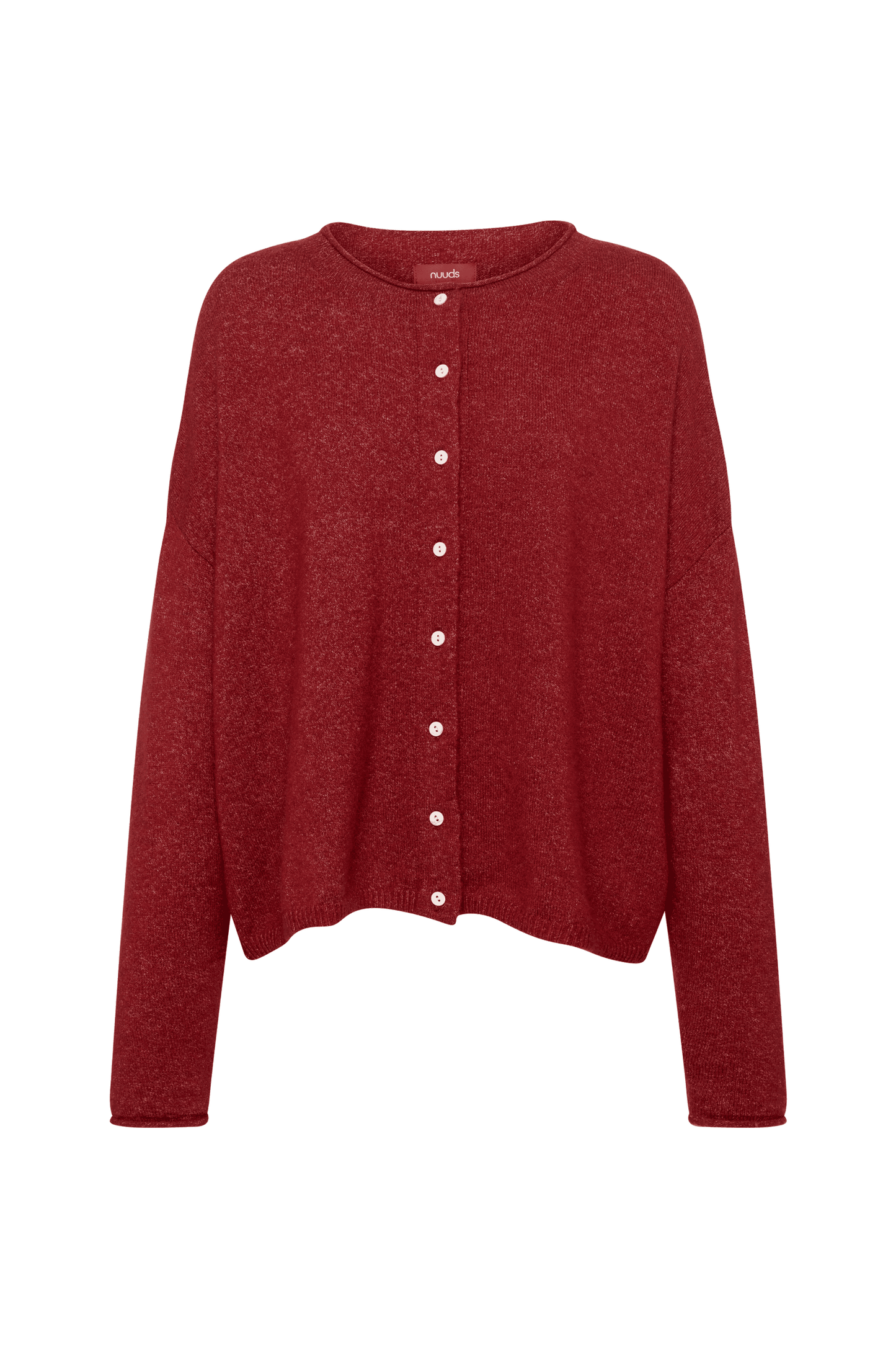Cozy Knit Boxy Cardigan | Heather Scarlet