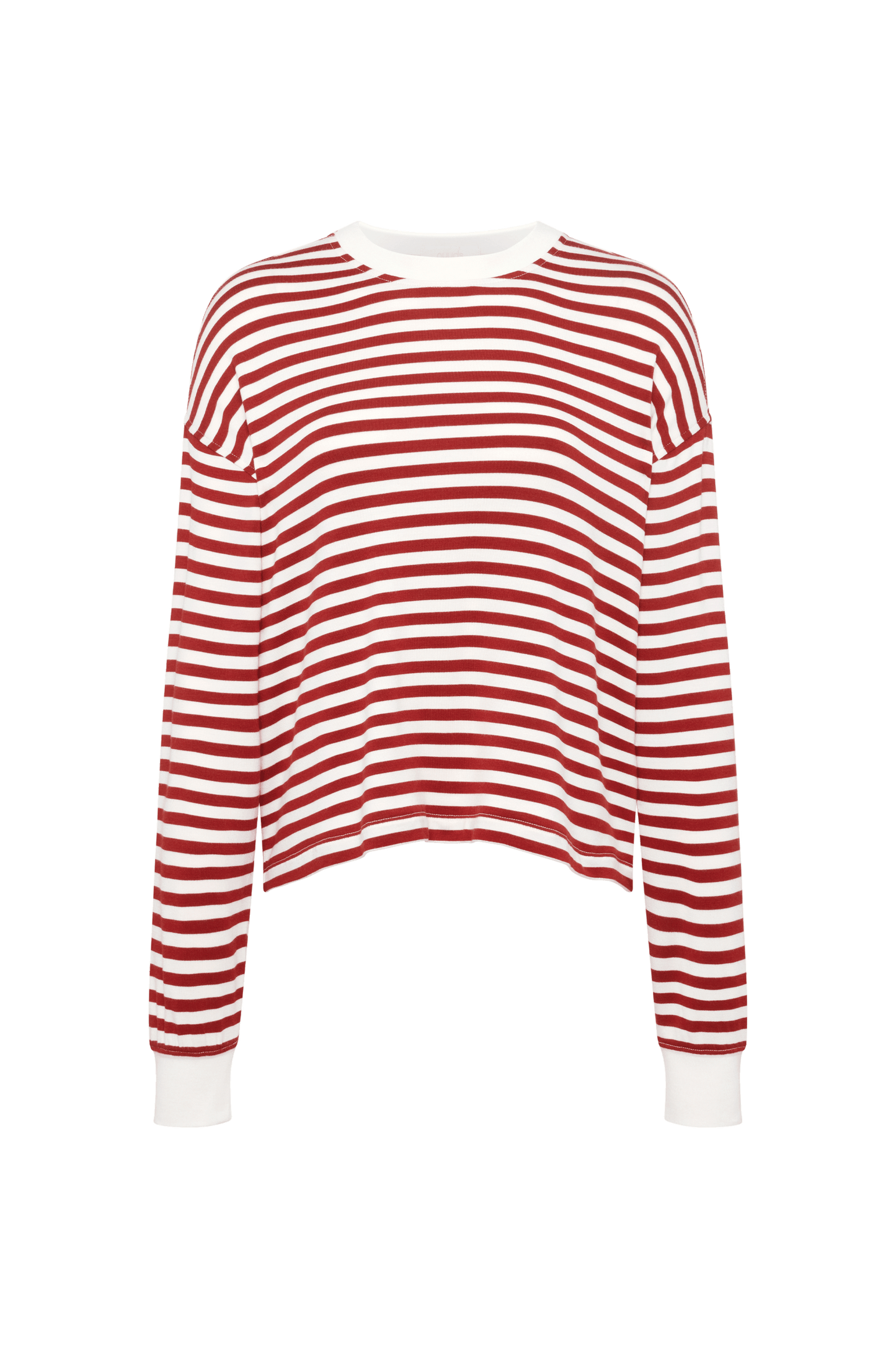Boyfriend Stripe Tee | Scarlet White Stripe