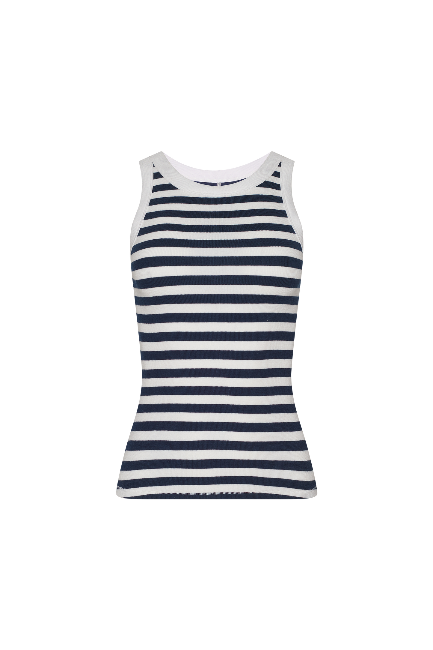 Slinky Rib Tank | Navy Stripe