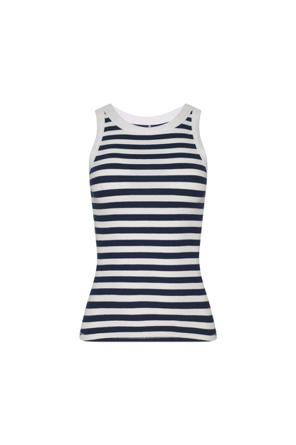 Slinky Rib Tank | Navy Stripe
