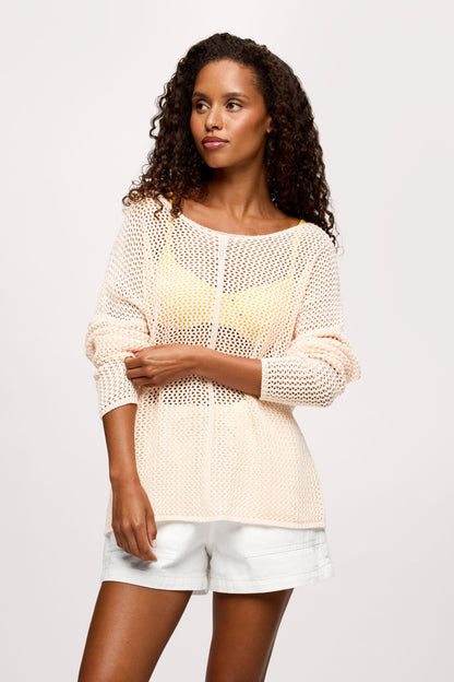 Open Knit Sweater | Blush