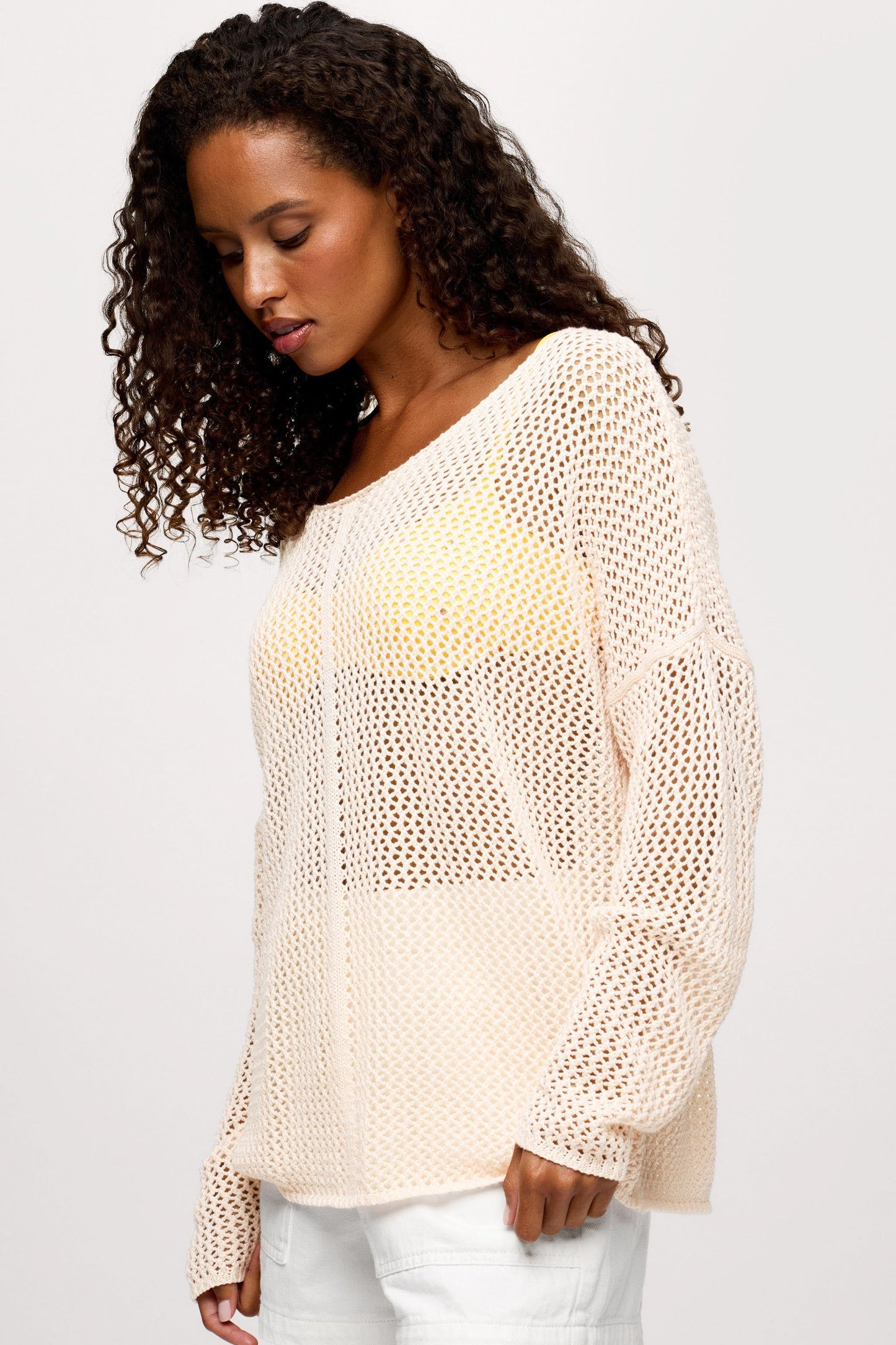 Open Knit Sweater | Blush