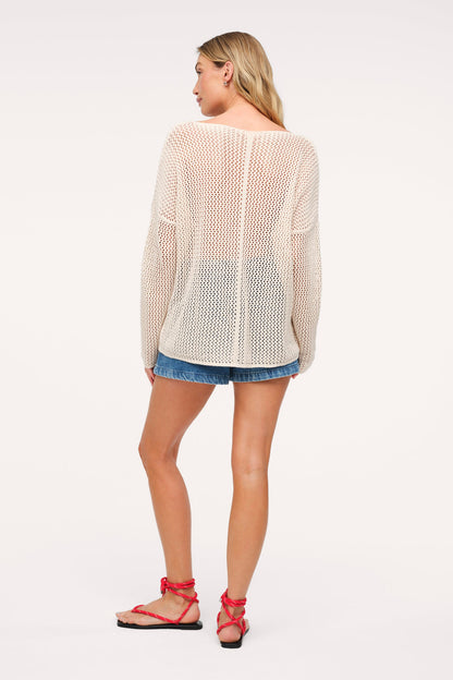 Open Knit Sweater | Bone
