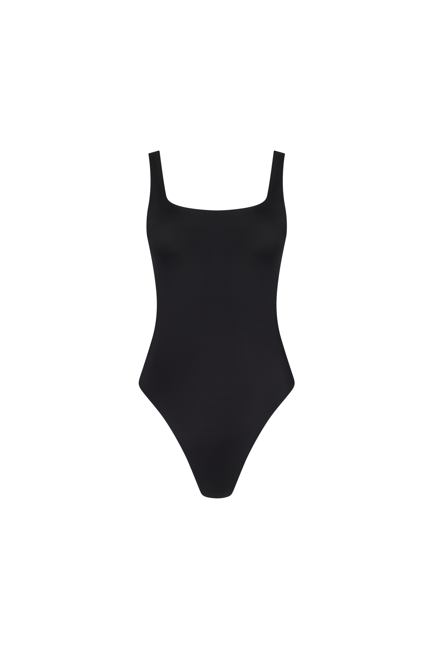 Square Neck One Piece | Smooth Black