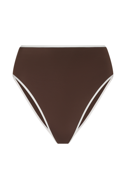 High Waist Bikini Bottom | Contrast Espresso