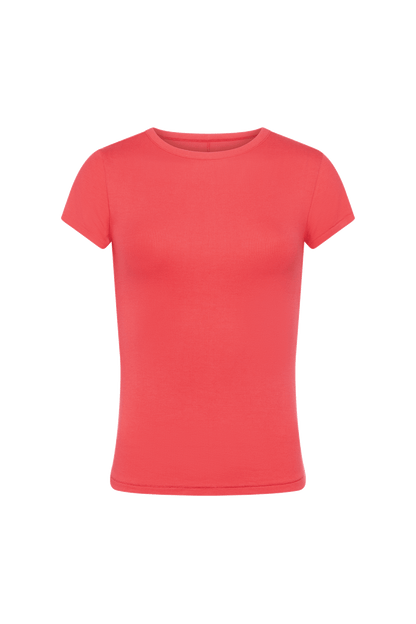 Slinky Rib Tee | Hibiscus