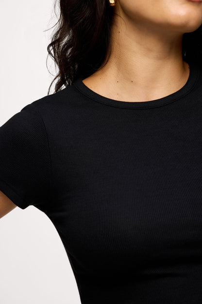 Slinky Rib Tee | Black