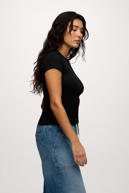 Slinky Rib Tee | Black