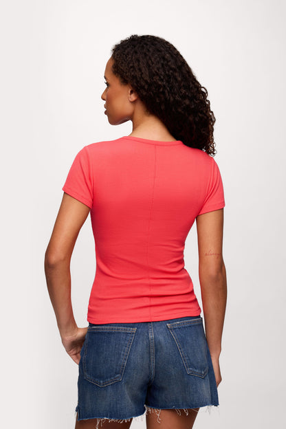 Slinky Rib Tee | Hibiscus