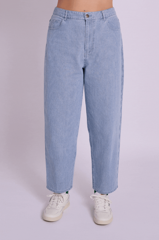 Dolly High Rise Jean - Ticking Stripe