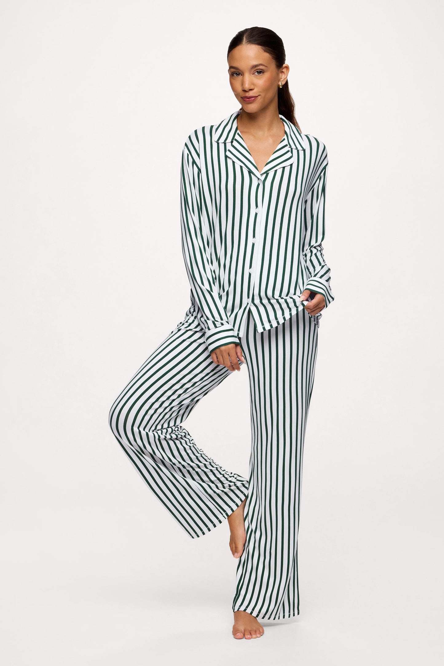 Button Front Pajama Set | Hunter