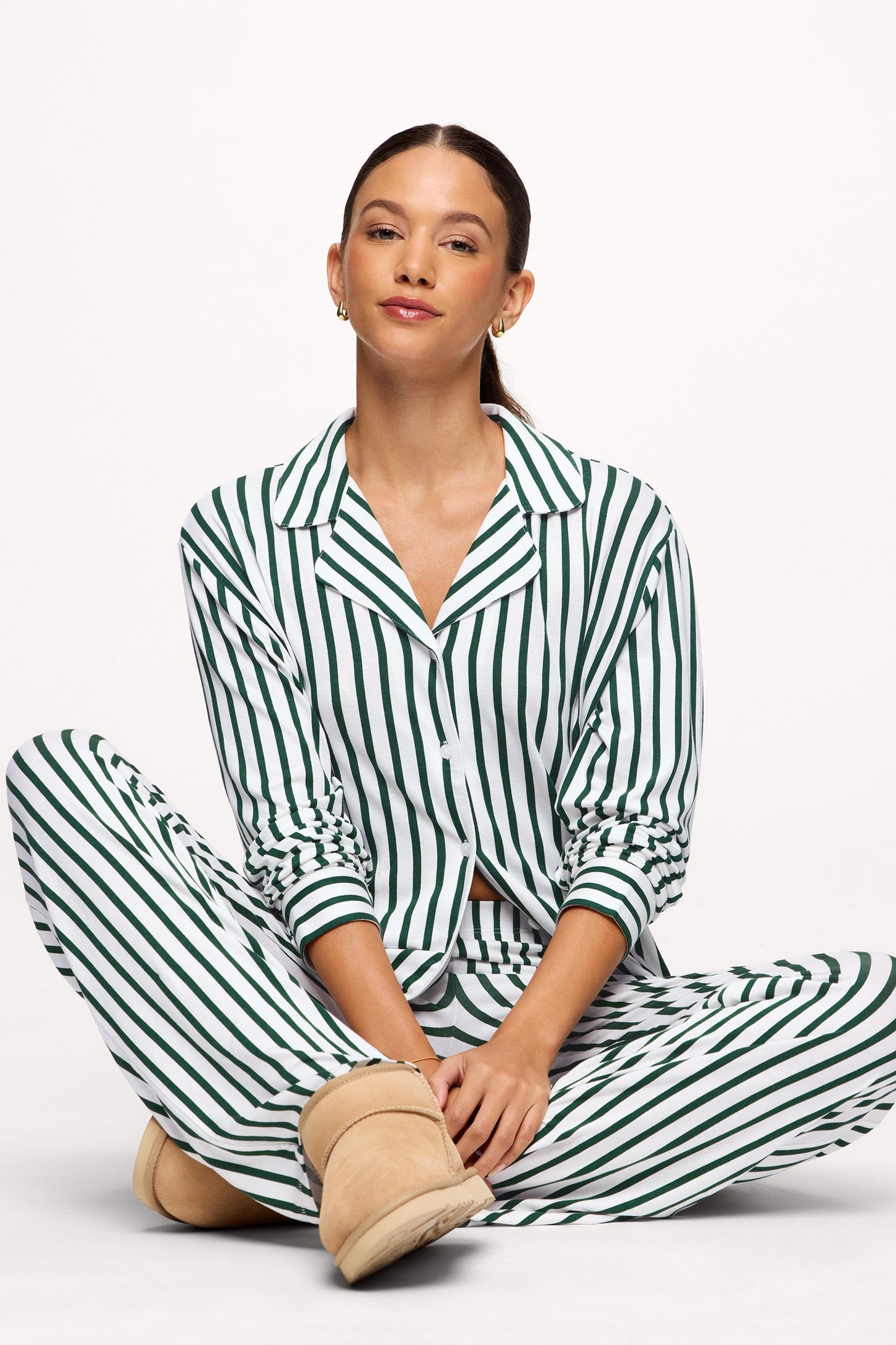Button Front Pajama Set | Hunter