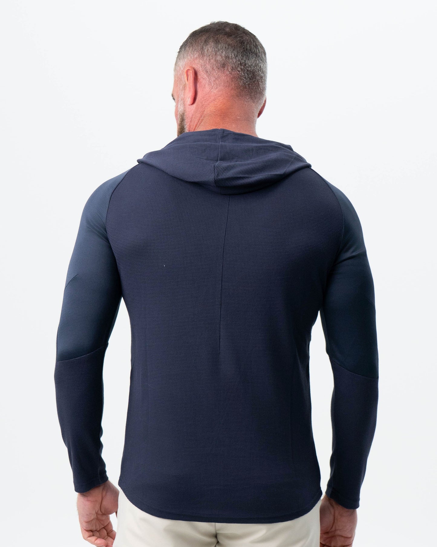 Waffle Knit Hoodie - Navy