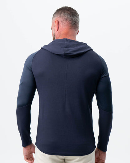 Waffle Knit Hoodie - Navy