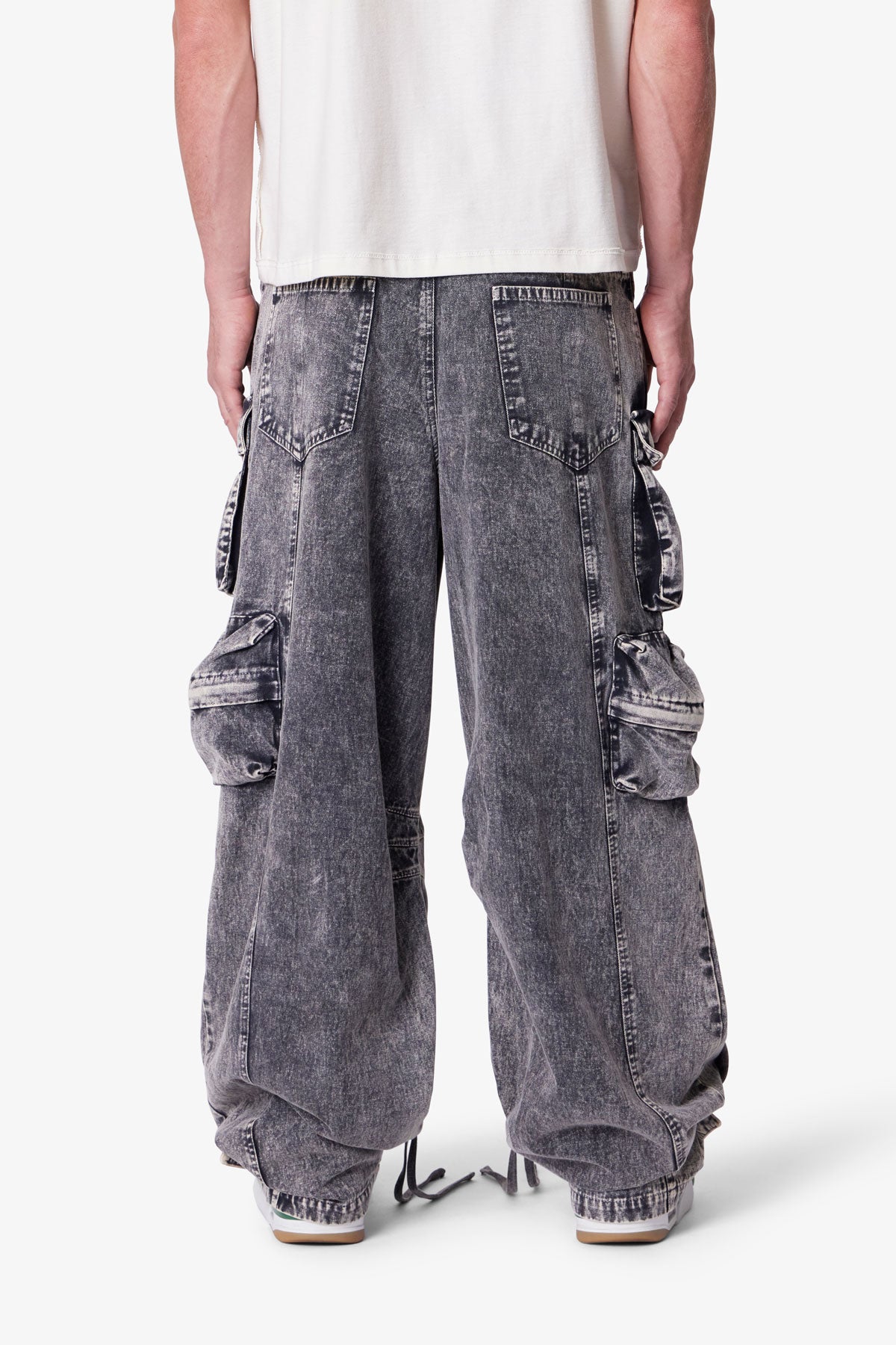 Washed Barrel Cargo Pants - Washed Black