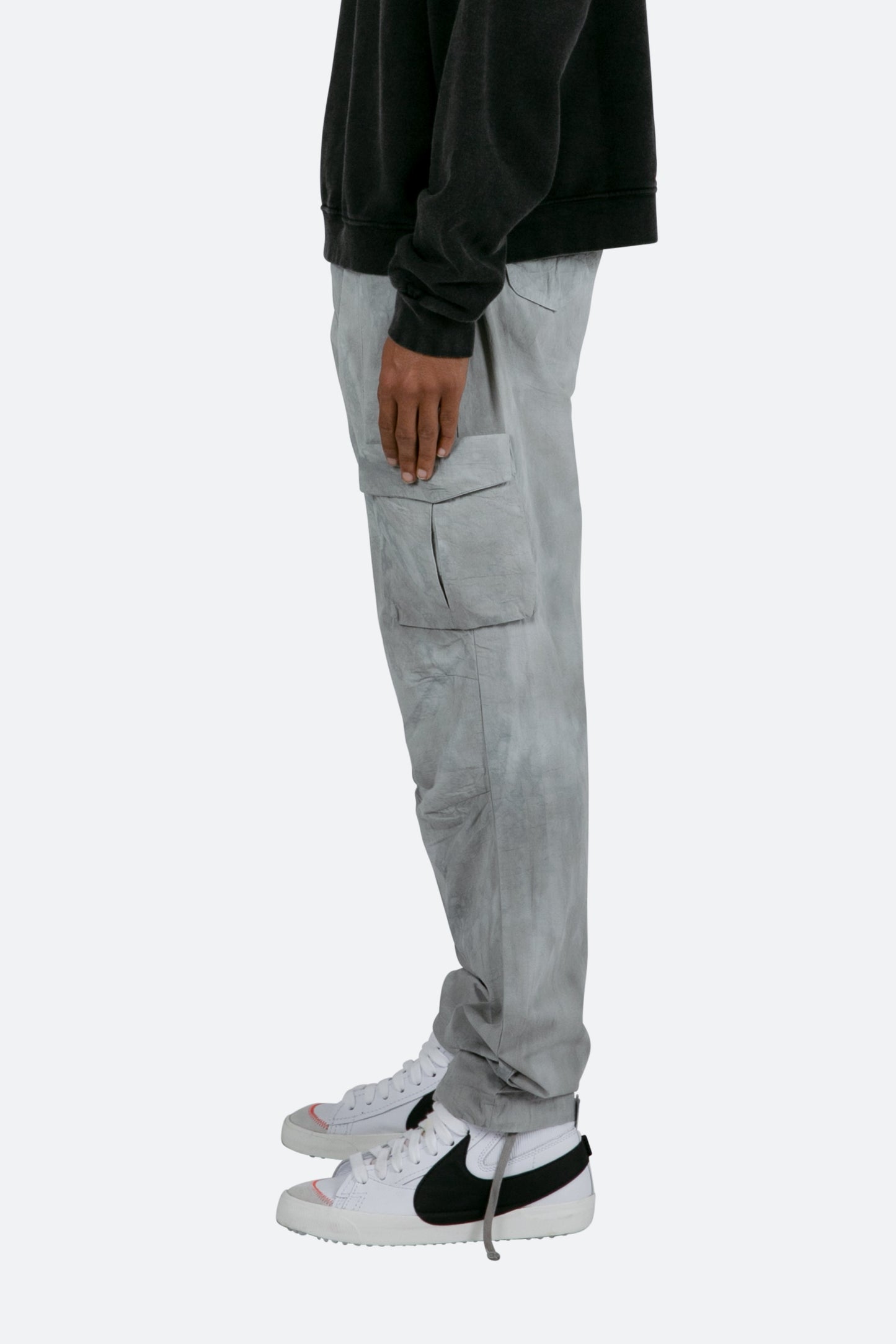 Washed Camo Cargo Pants - Grey/White