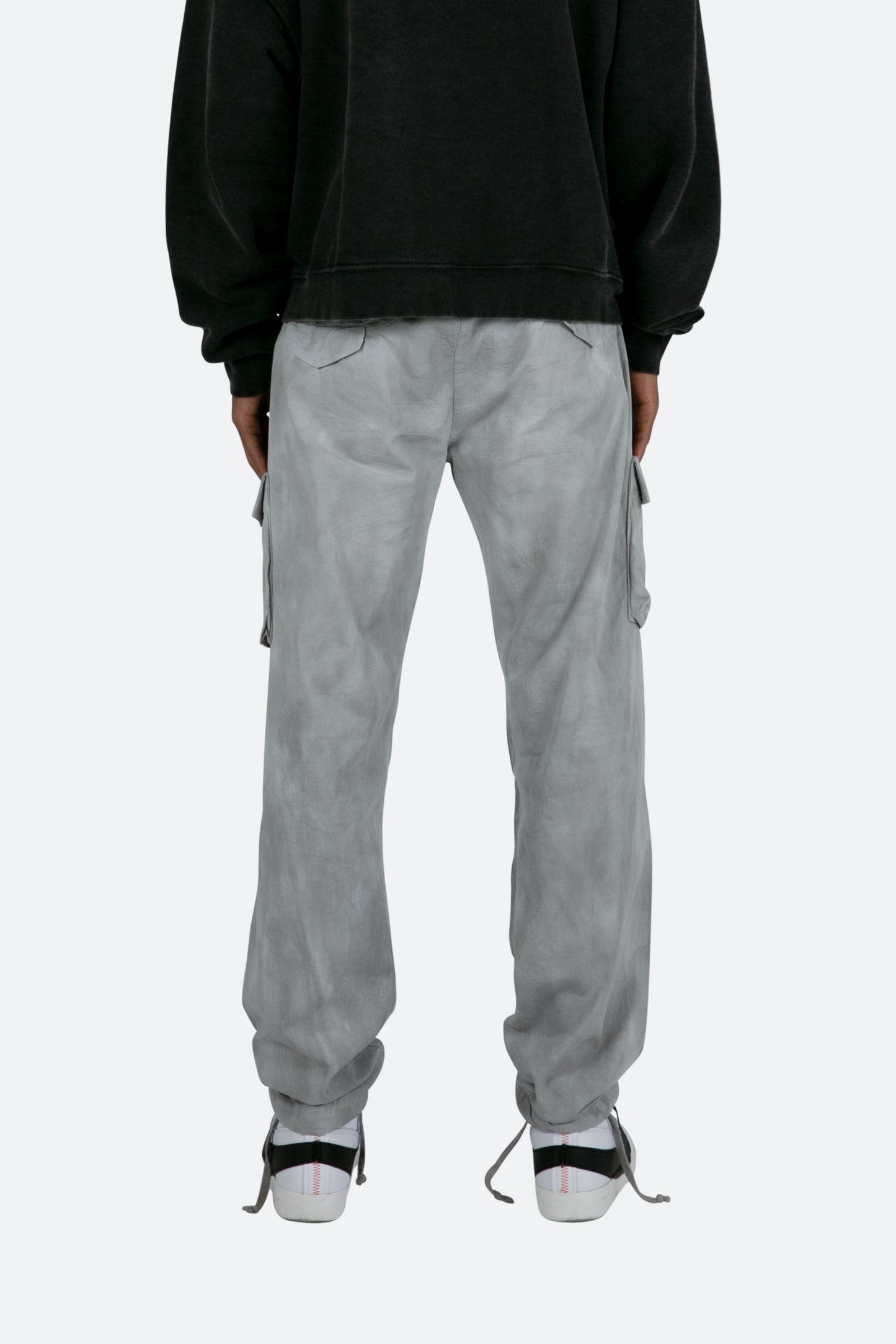 Washed Camo Cargo Pants - Grey/White