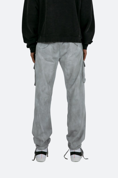 Washed Camo Cargo Pants - Grey/White
