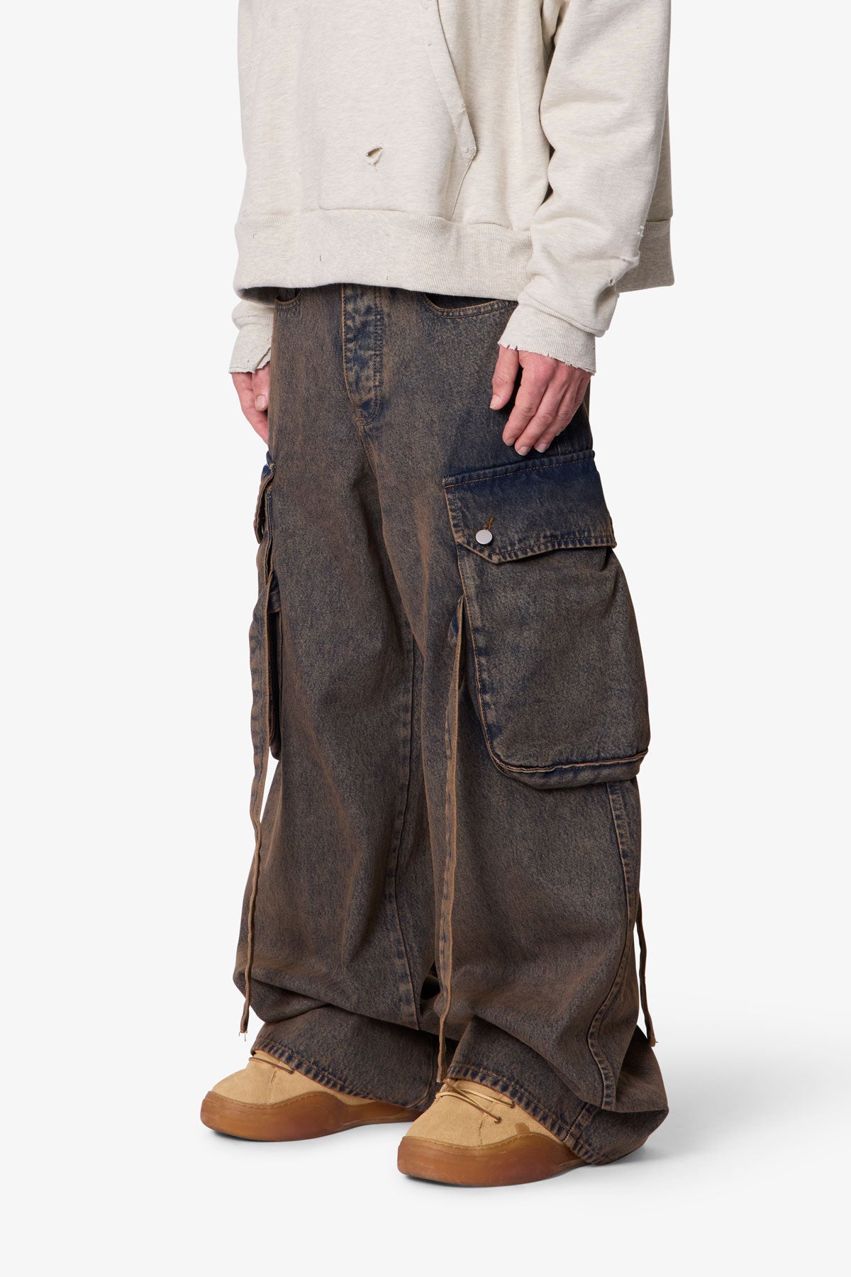 Washed Cargo Pants - Washed Brown