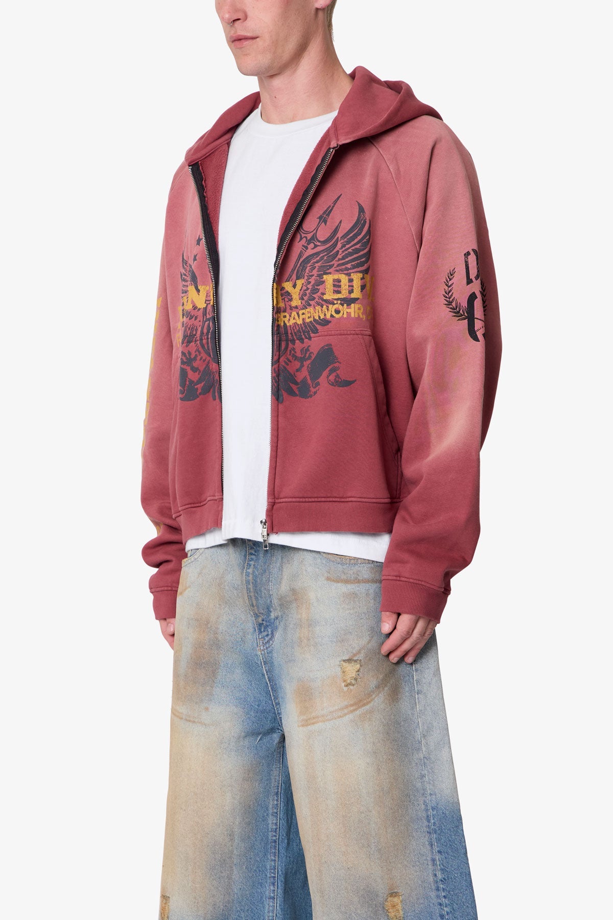 Washed Infantry Hoodie - Red