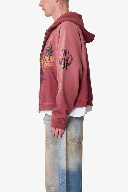 Washed Infantry Hoodie - Red