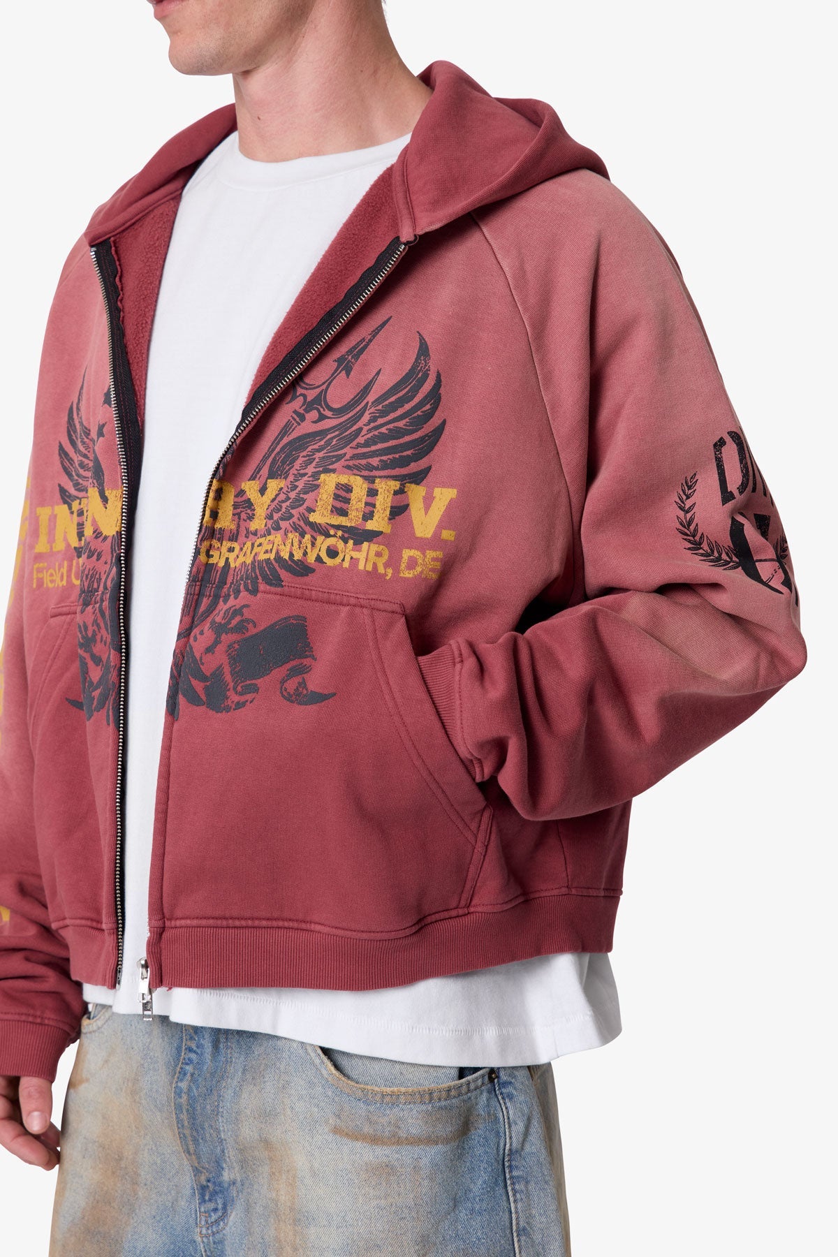 Washed Infantry Hoodie - Red