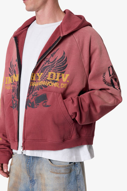 Washed Infantry Hoodie - Red