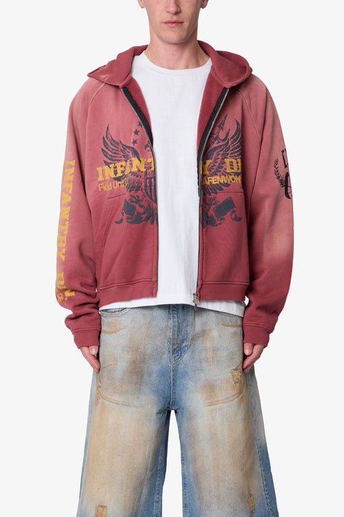 Washed Infantry Hoodie - Red