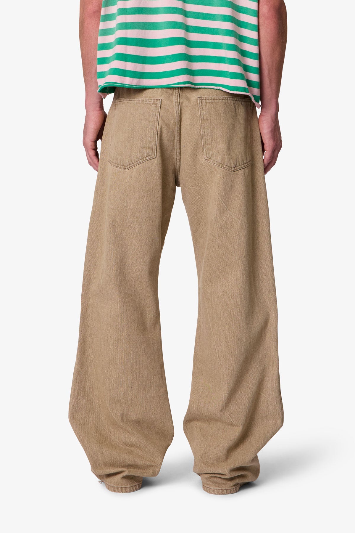 Washed Kick Flare Denim - Khaki