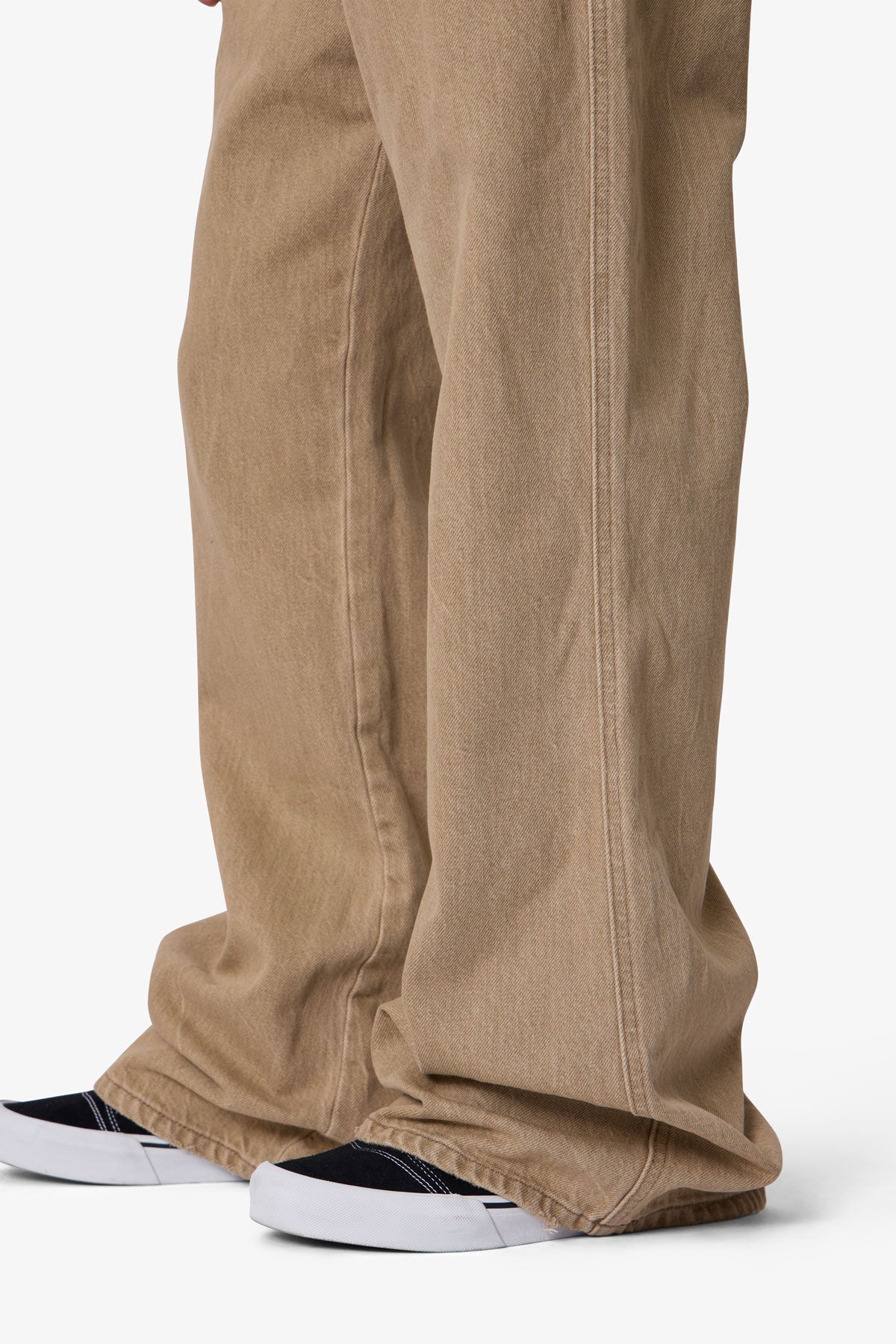 Washed Kick Flare Denim - Khaki
