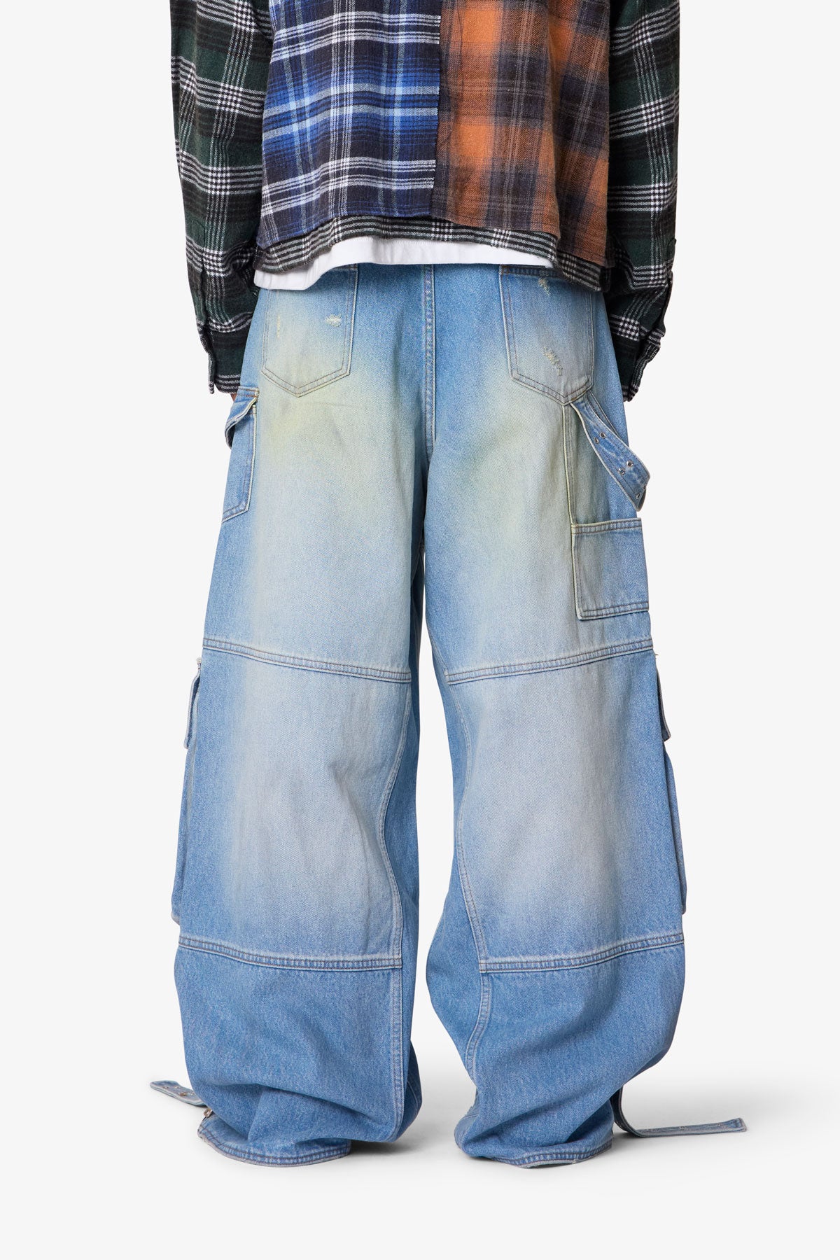 Washed Strapped Rave Denim - Washed Blue