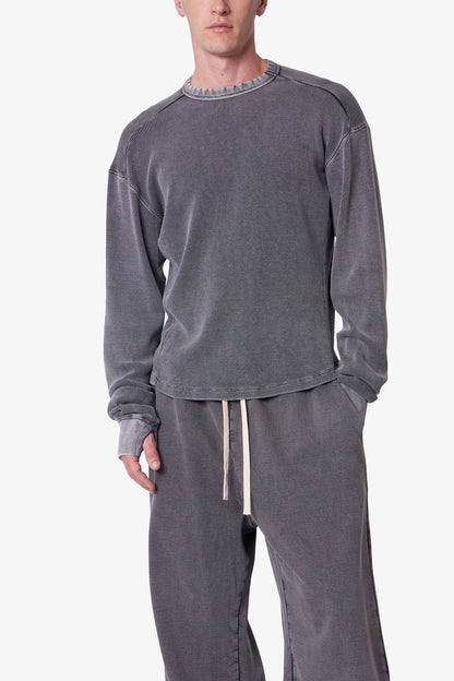 Washed Thermal L/S Tee - Vintage Black