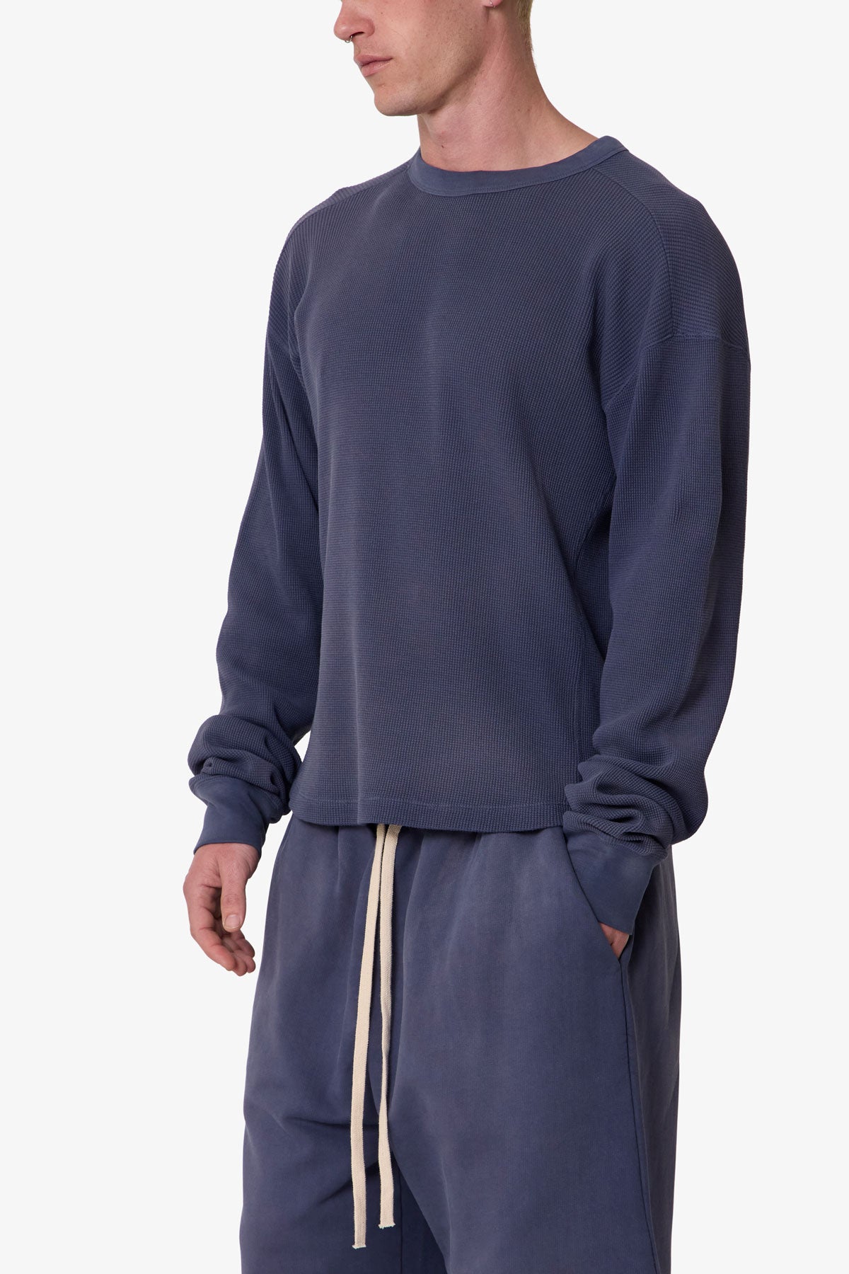 Washed Thermal L/S Tee - Washed Navy