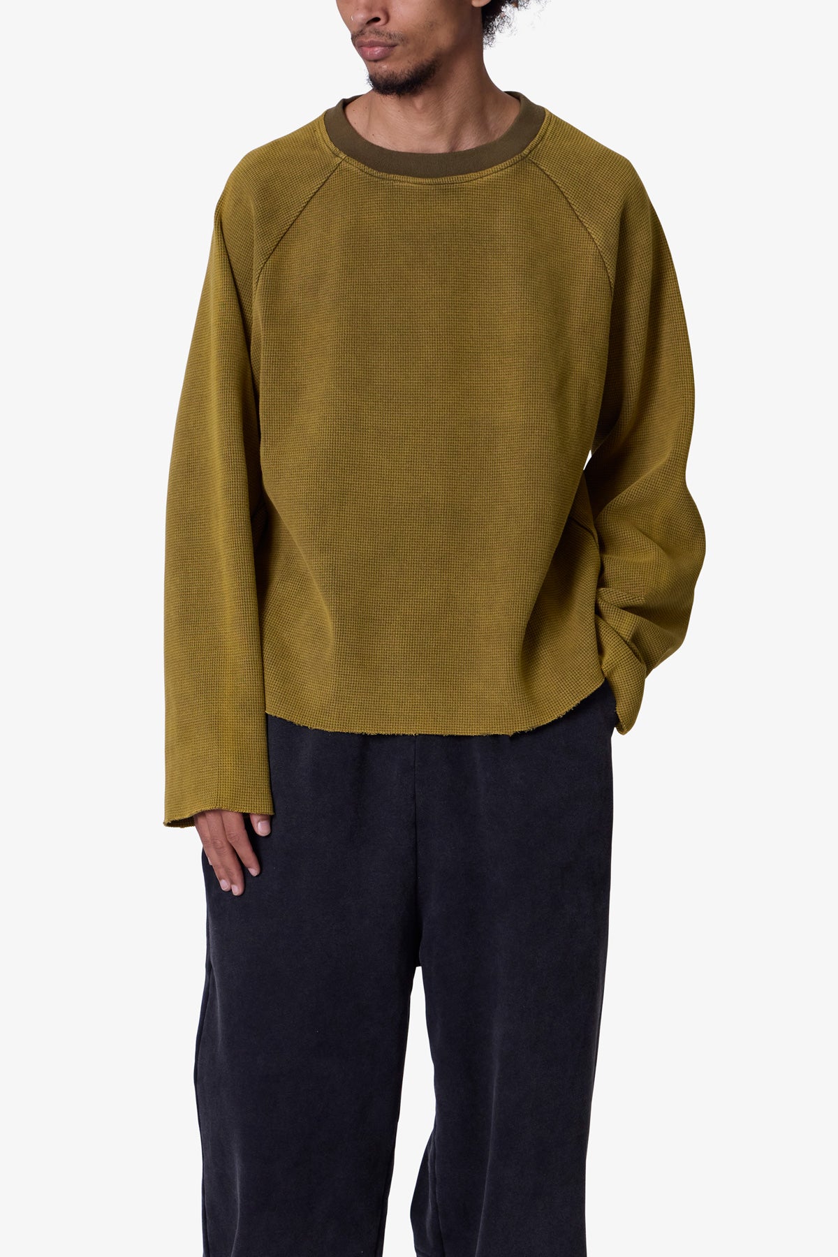Washed Thermal L/S Tee - Washed Olive