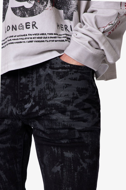 Waxed Skinny Denim - Black